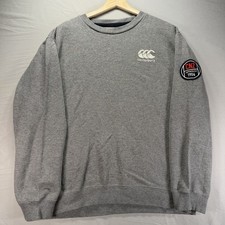 Canterbury Crewneck Sweatshirt Mens XL Gray Pullover Rugby Knit New Zealand 