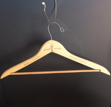 Vintage Wooden Hanger Hilton Hotels Around The World Advertising Clothes Hanger