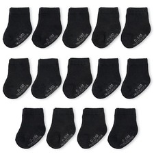 Baby 14-Pack Grow  Fit Flex Zones Cotton Stretch Socks - Unisex Girls Boys 1...