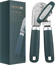 Beneno Heavy Duty Manual Can Opener Magnet Carbon Steel Sharp Blade Bottle Green