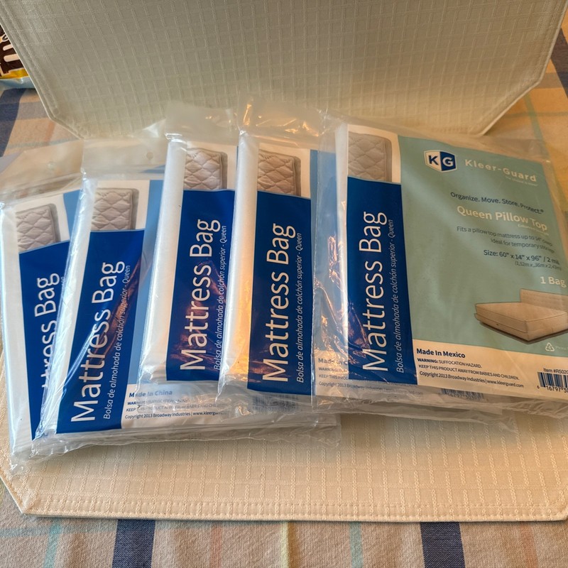 Set Of 5 Kleer-Guard Queen Pillow Top Mattress Bag Enhanced Strength New In Bag