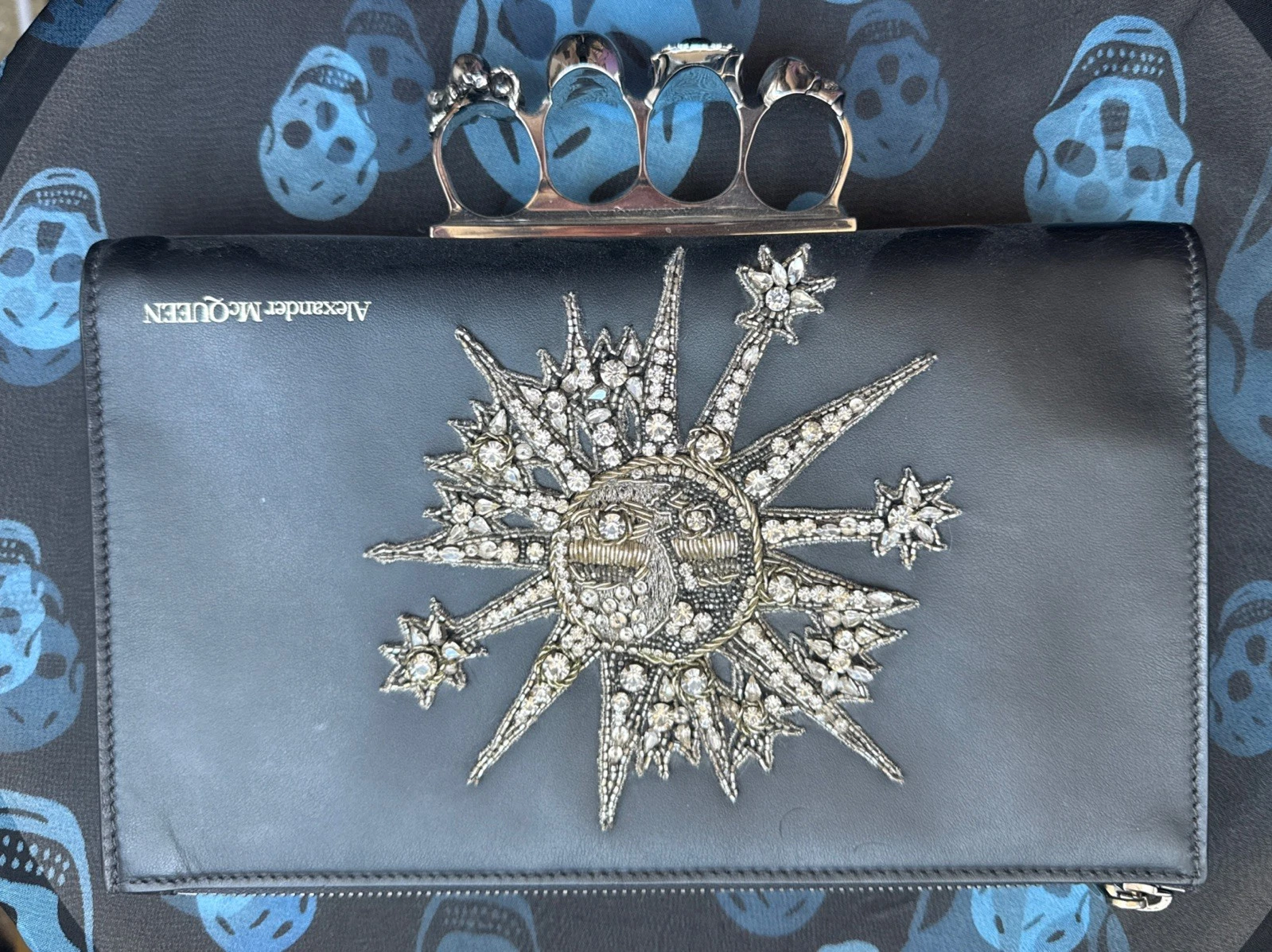 Alexander McQueen — Rate Alexander McQueen Knuckle Embellished Leather Clutch