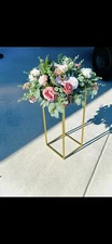 2 pcs 48-Inch tall Gold Matte Metal Geometric Stands Flower Vase Holders Sale