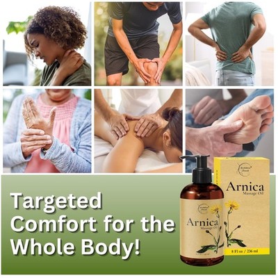 Arnica Massage Oil with Lemongrass Essential Oil - 16oz