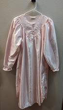 Vtg Cachet Pink Satin Lace Nightgown Brushed Lining Cottagecore Feminine B19