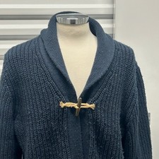 Y2K Old Navy Men Knit Shawl Collar Toggle Cardigan Navy Blue FiSherman XL