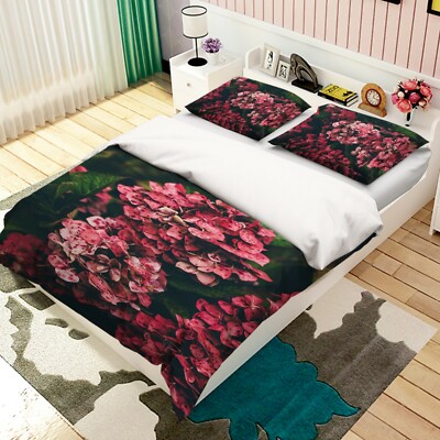 3D Pink Flower NAO2759 Bed Pillowcases Quilt Duvet Cover Set Queen King Fay
