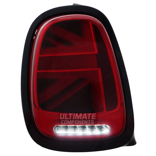 Union Jack Mini Rear Lights LED F55 F56 F57 Dynamic Indicators Red Lens Upgrade - Picture 13 of 17