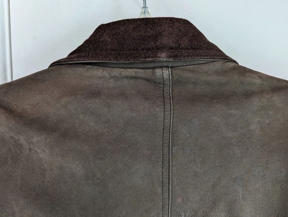 VTG Bloomingdale’s By Sawyer Of Napa Women's Soft Leather Jacket Sz L Sage Green - Image 3 of 4