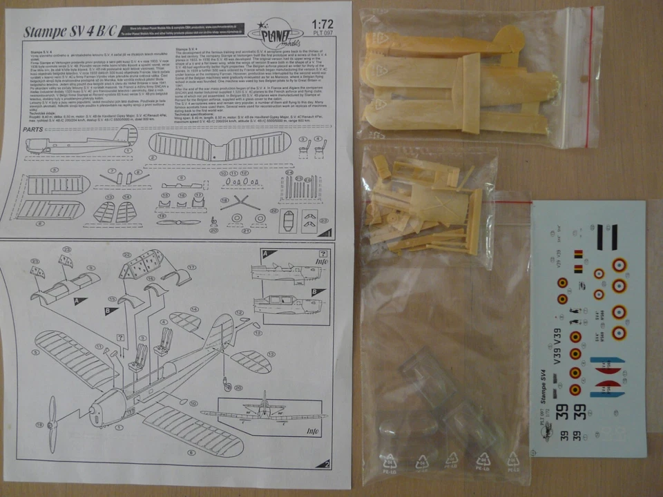 Maquette Avion 1/72 PLANET models Ref 93 Stampe SV 4 B/C - Photo 2/2