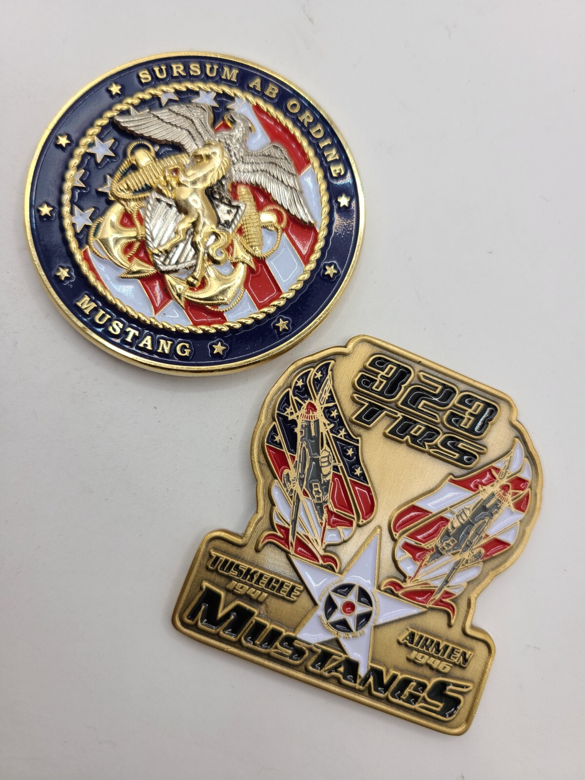 Mixed lot of 2 Mustangs USN Navy Challenge Coins 2
