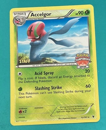 Pokemon 11 12 State Championships Accelgor Staff Promo 12 101 Ebay Pokemon 11 12 State Championships Accelgor Staff Promo 12 101 Ebay