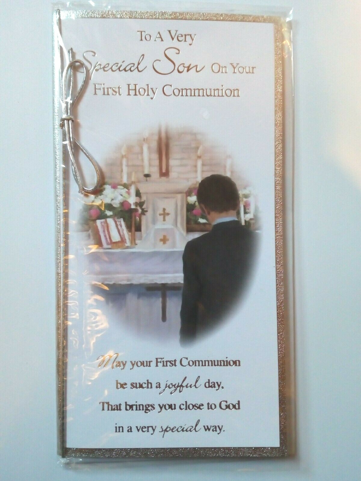 Son On Your First Holy Communion Greeting Card 1st Holy Communion 9 x 5 inch