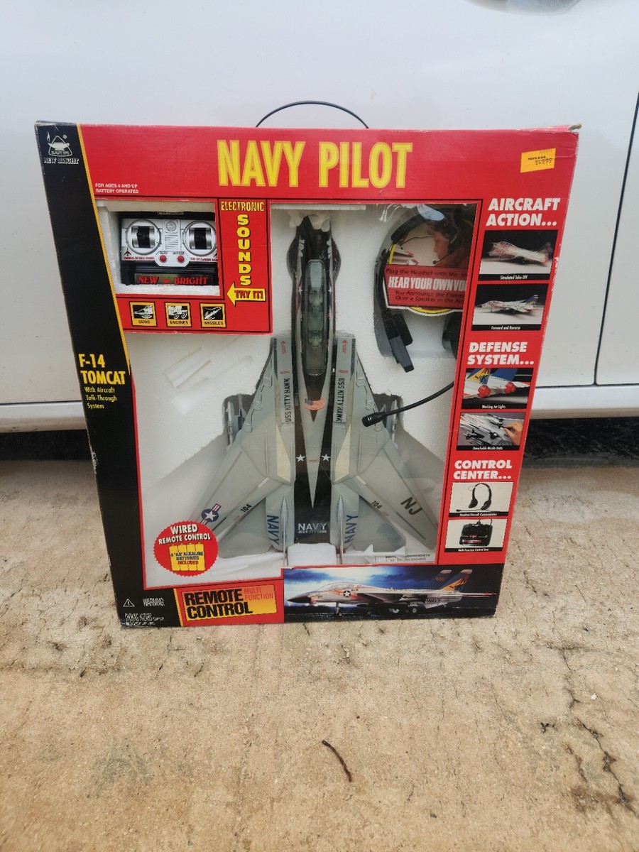 1990 New Bright F-14 Tomcat Remote Control Kitty Hawk Airplane/Jet