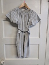 UNIQLO girls dress size 9-10 blue white check