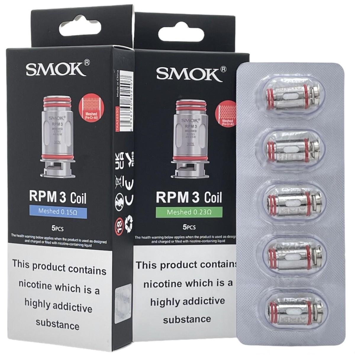 Smok® RPM 3 Meshed Coils For RPM 5 Pro Nord E-Cigarette Pod Vape Atomizer  (5pk)