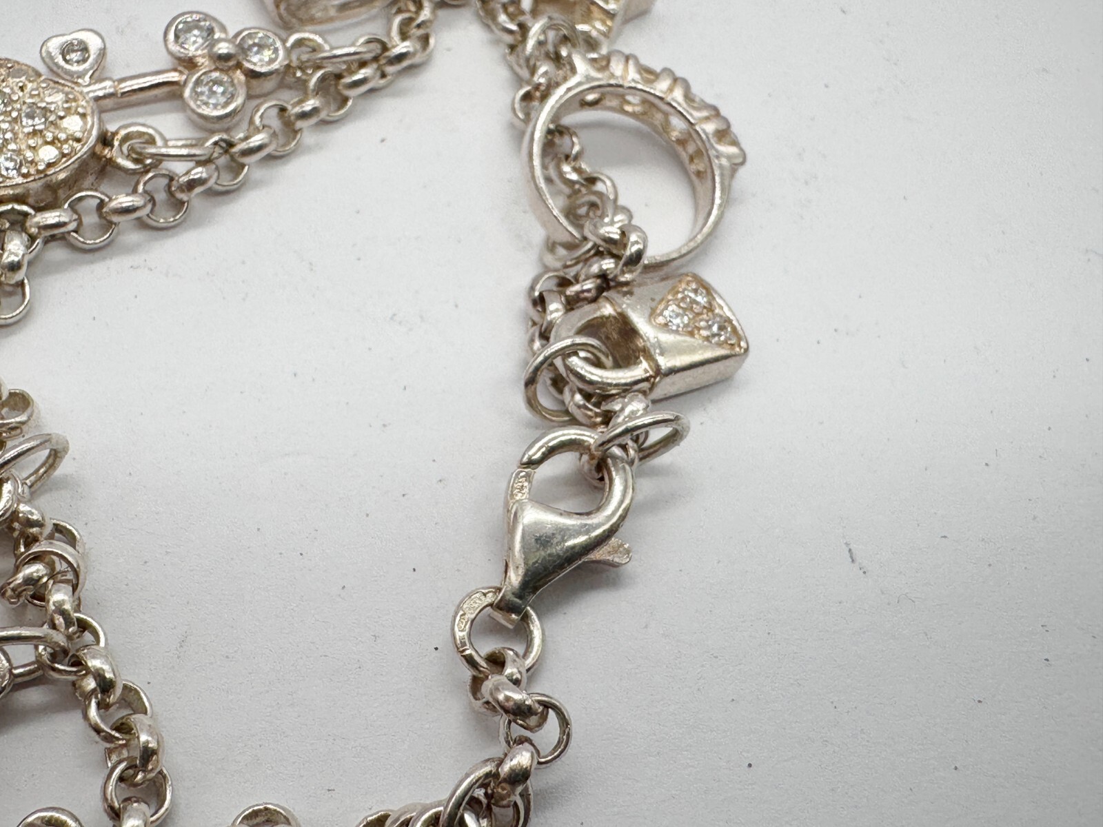 VINTAGE SOLID STERLING SILVER GEM SET BRIGHT CHAR… - image 8