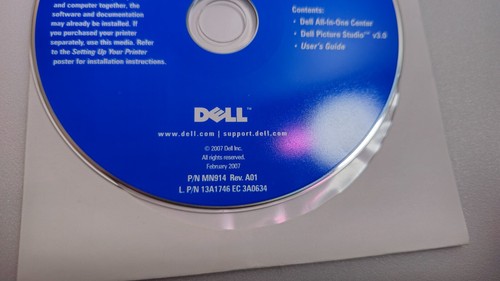 Dell Photo 966 All-In-One Inkjet Printer Software CD X05-41657 MN914 Rev. A01 - Picture 5 of 5
