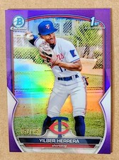 2023 Bowman Chrome Yilber Herrera 1st 057/250 Purple Refractor Twins BCP-86