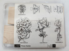Stampin' Up Flower Garden Stamps Set 7 NEW 2004 Unmounted floral leaf butterfly