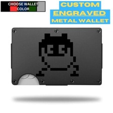 Custom TAMAGOTCHI PIXEL SPRITE Laser Engraved Wallet - Pick A Wallet Color