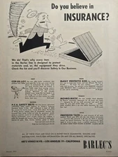Barlec's Los Angeles CA Safety Parts Tornado Root Cellar Vintage Print Ad 1953