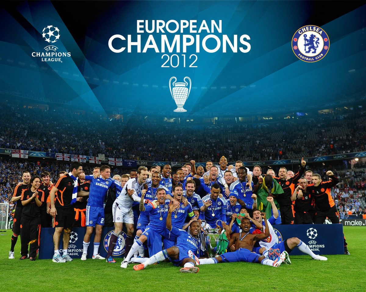 Chelsea 2012 European Champs, 8x10 Color Team Photo