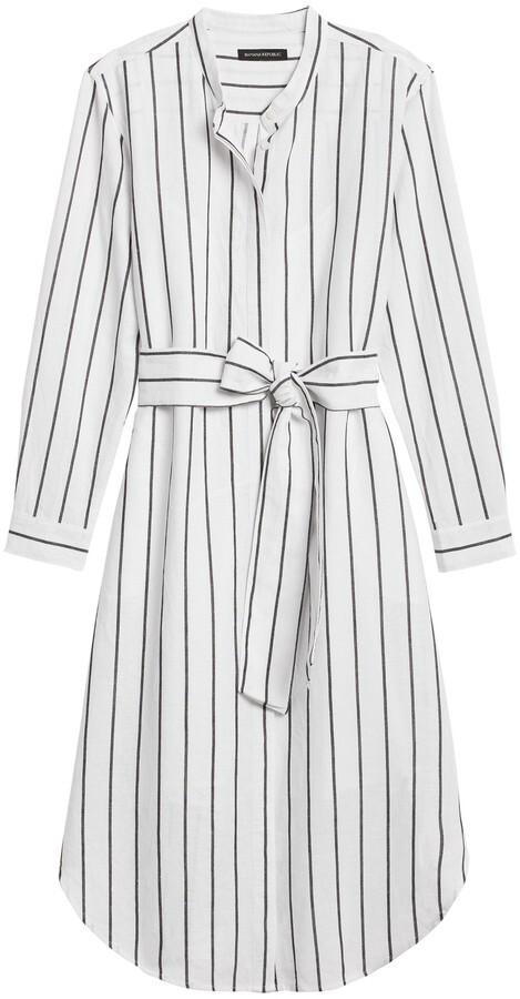 banana republic linen shirt dress Viscose-Linen Twisted Shirt Dress