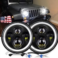 Pair 2pc 7inch Round Led Projector Hilo Beam Headlights For Jeep Wrangler Jk Tj