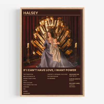 Halsey - If I can't Have Love, I Want Power Music Album Cover Wall Art Poster