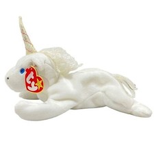 1994 Ty Beanie Baby Mystic the Unicorn Stuffed Toy White 8 Inch