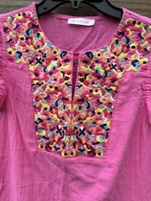 Kirundo Pink Boho Embroidered Dress Size S