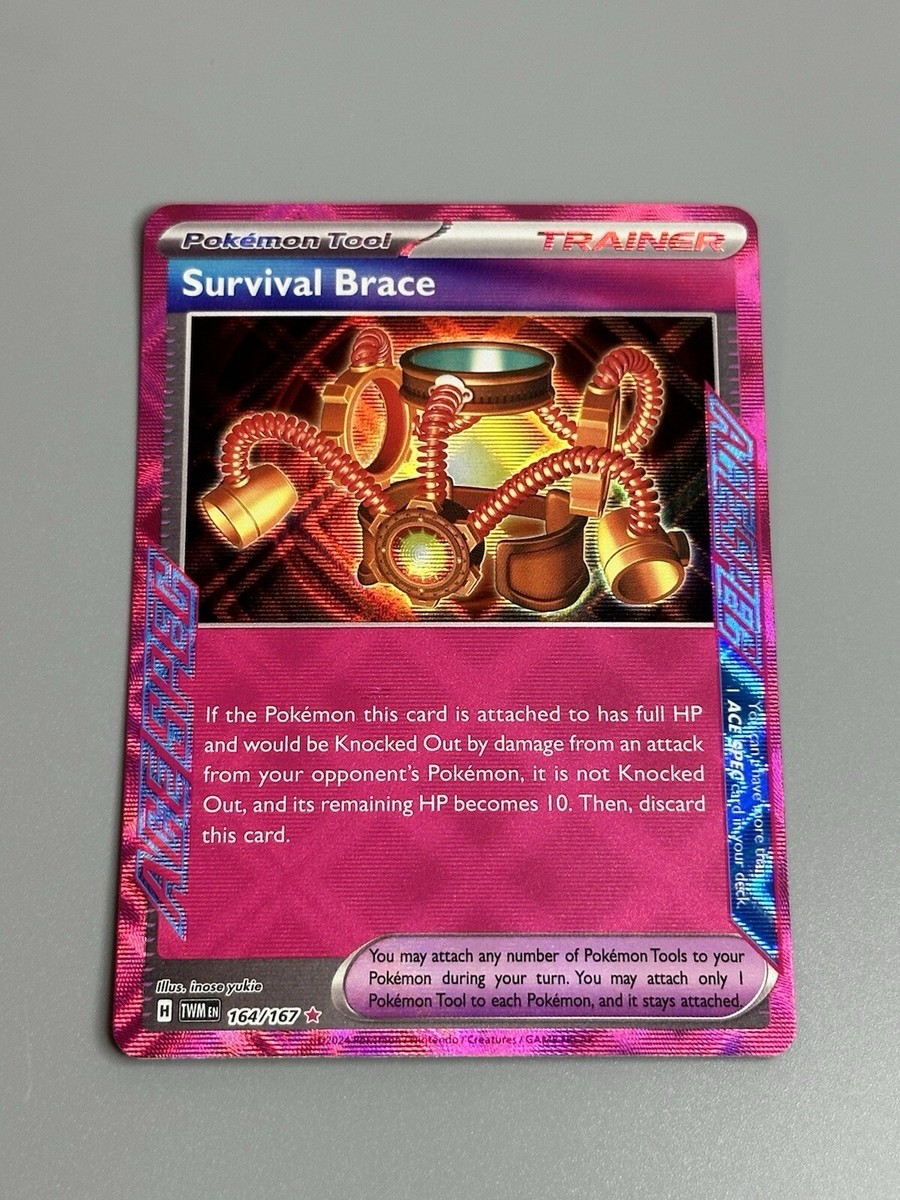 Survival Brace Pokemon TCG Twilight Masquerade Foil Card ACE SPEC