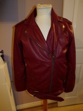 Superb Ladies Designer Monki Faux Leather Jacket Uk 12 (small) Rrp £129.00