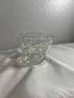 Vintage Anchor Hocking Clear Pressed Glass Sugar Bowl Star of David Pattern
