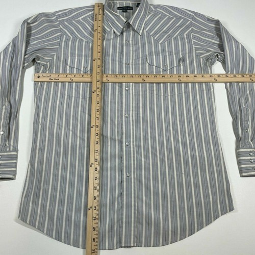 Panhandle Slim Western Hemd Pearl Druckknopfleiste grau gestreift Herren L 16,5-34 - Bild 3 von 12