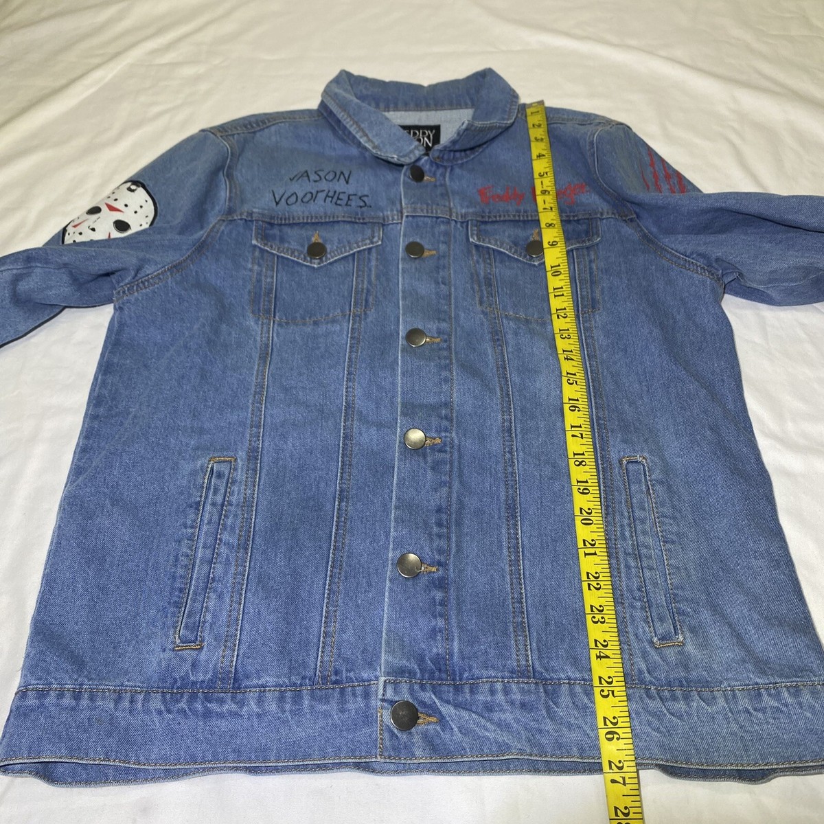 Freddy VS Jason Unisex Adults Blue Denim Jean Jacket Horror