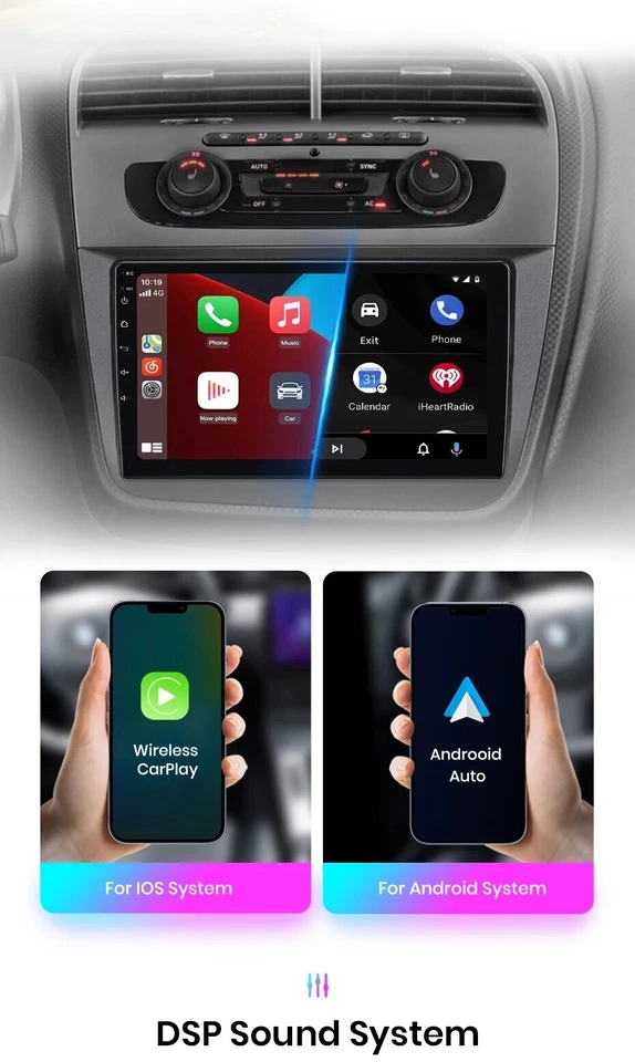 Autoradio Para Seat Altea 2004-2015 6G+ 128GB 4G+ Wifi 8Core Carplay Wireless BT - Imagen 3 de 4