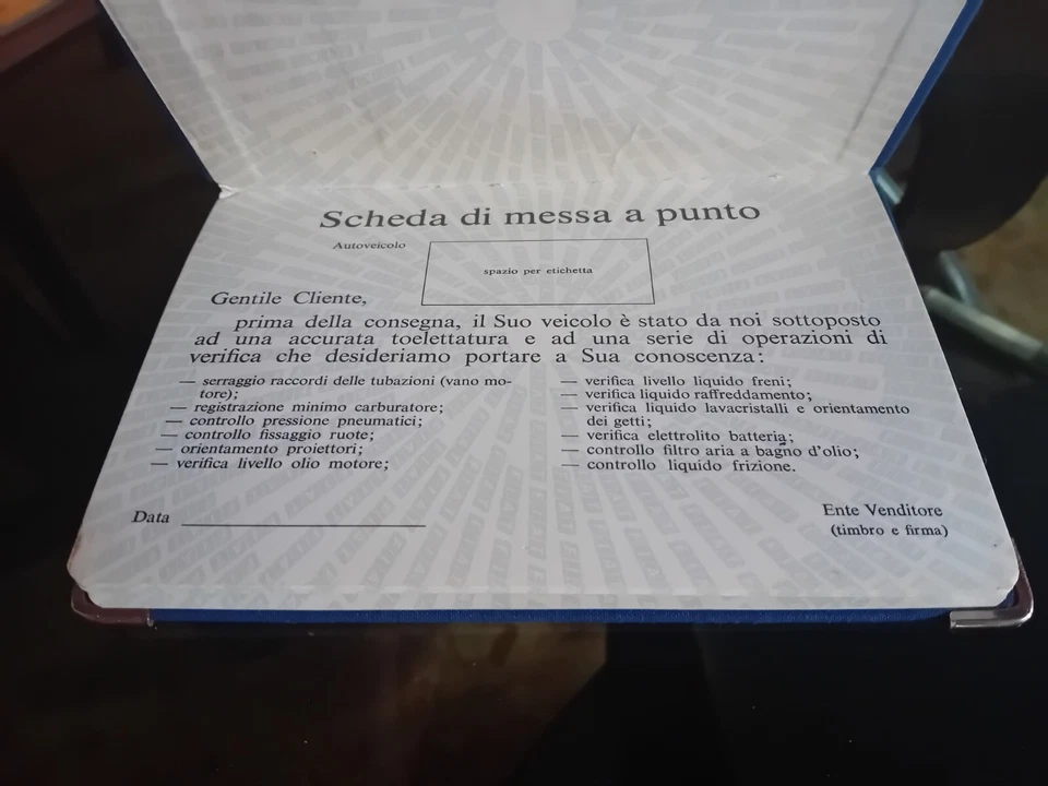 Libretto Garanzia CI PENSA FIAT 1979 FIAT 124 SPIDER COUPE 131 128 127 Nuovo - Immagine 2 di 4