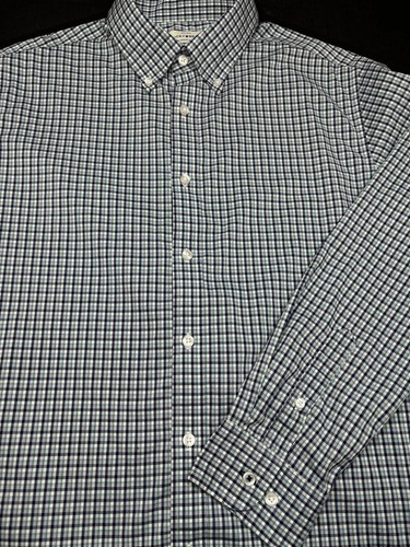 Lucky Brand langärmliges kariertes Baumwollhemd mit Knopfleiste für Herren Large L 16 16 1/2 - Bild 1 von 4