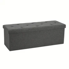 43" Foldable Storage Ottoman Bench with Lid – Large Capacity, 660lb Support