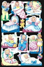Mamelok English Embossed Scrap Die Cut - Precious Children / Baby  1414
