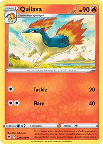 Quilava Pokemon TCG Card 024/189