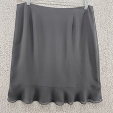 Talbots Women's Fit and Flare Skirt Black Size 12 Knee Length USA Made 14