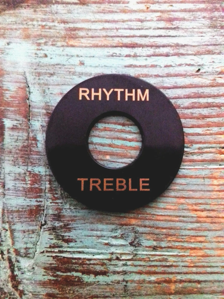 PLAQUE RONDE RHYTHM / TREBLE NOIR POUR GUITARE GIBSON / BLACK Switch RING Toggle