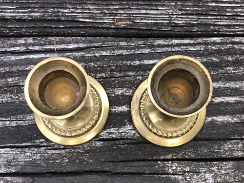 2er Set Messing Kerzenhalter 2 1/2 Zoll hoch - Bild 2 von 3