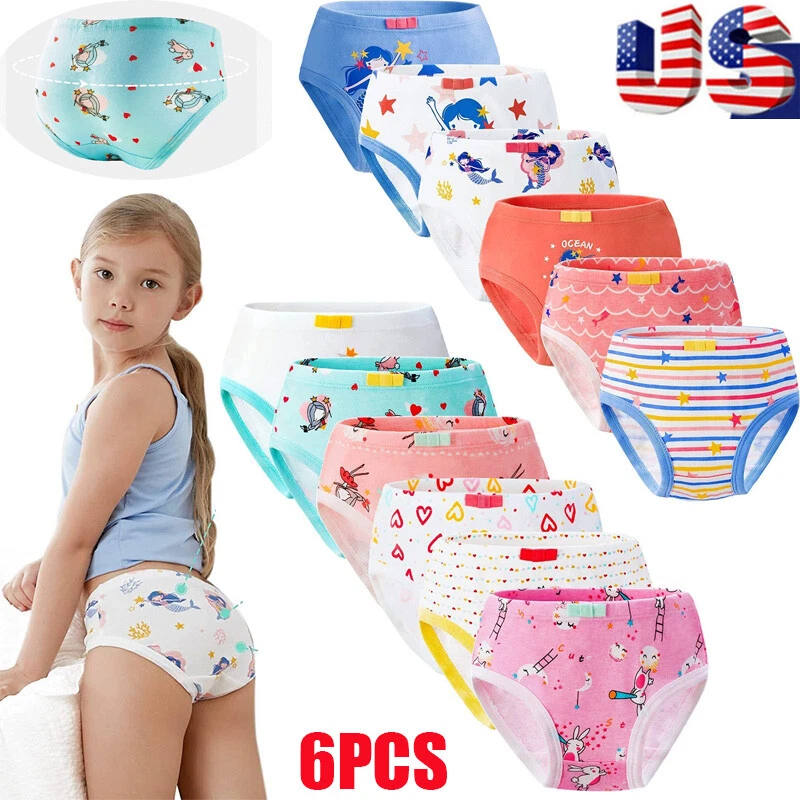 6 Packs Baby Toddler Girls Underwear Panties Kids Briefs Cotton Panty Underwear