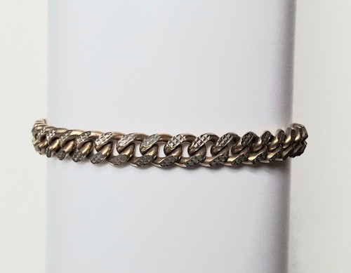 Men'S Italian 925 Sterling Silver Vermail Bracelet
