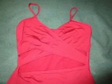 NIP Super Sexy Red Duromode SpaghettiStrap Dress Size L Cut Out Bandage Bodycon