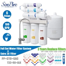 Simpure 6 Stage Alkaline Reverse Osmosis Water Filter System + Extra 28 Filters